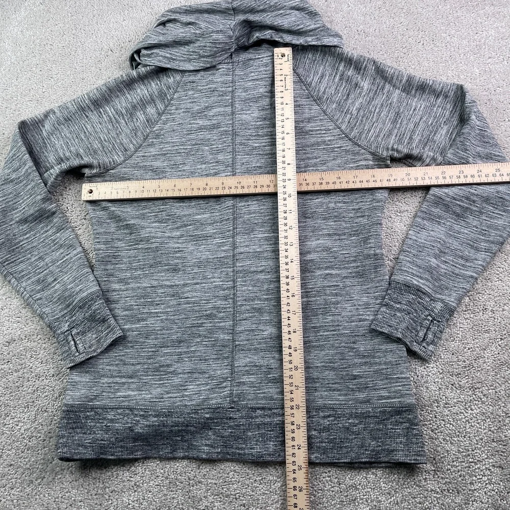 LL Bean Sweatshirt Womens Medium Grey Heathered Cozy Cowl Neck Thumbholes